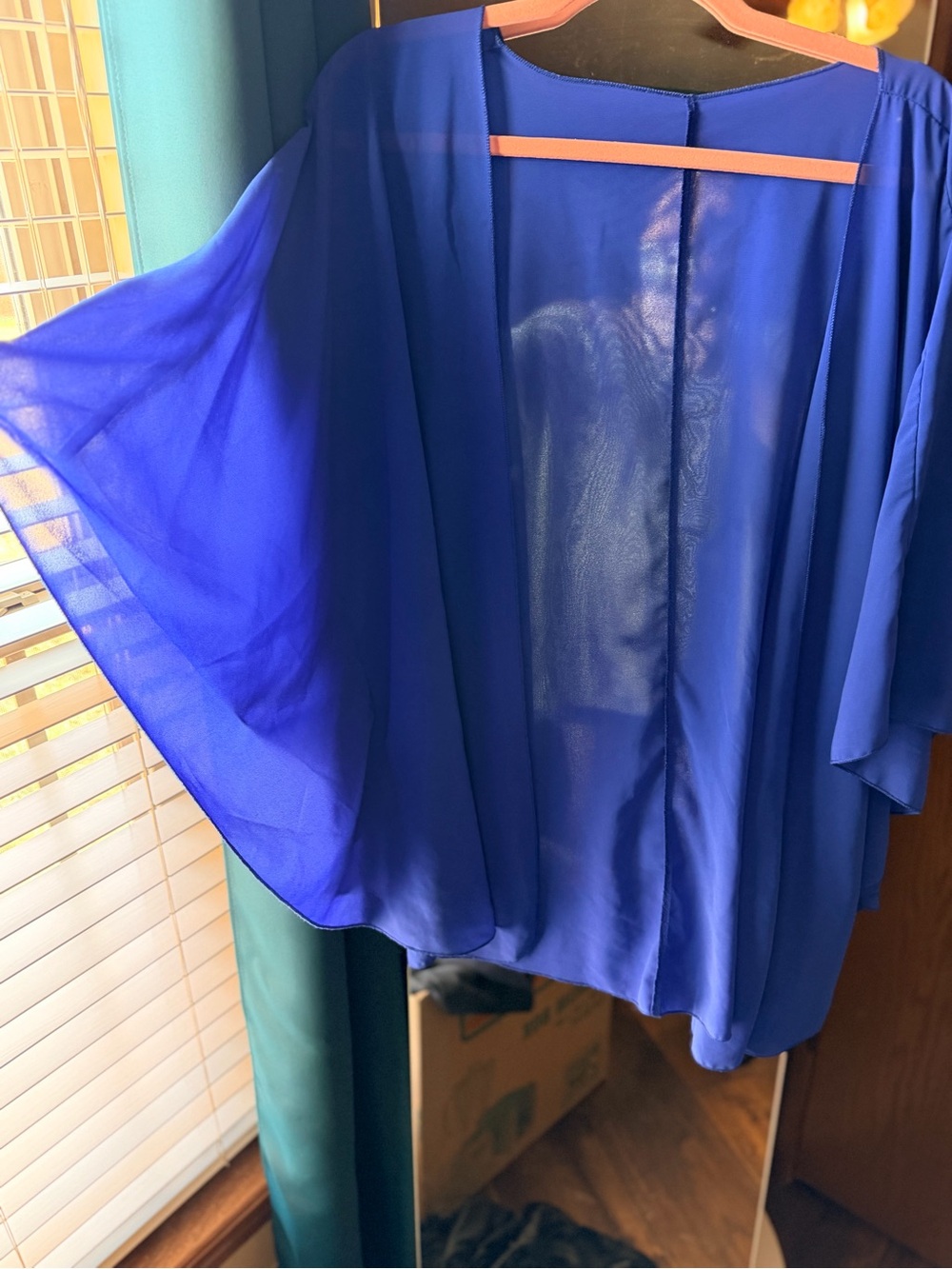 Women’s Lightweight Sheer Kimono Cardigan in Royal Blue